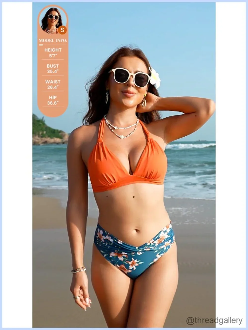 Halter Push Up Bikini Two Piece Criss Cross with Tummy Control